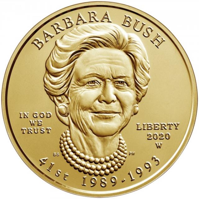 Монета Барбара Буш (1989-1993), 10 доларів 2020, США, Перший з подружжя