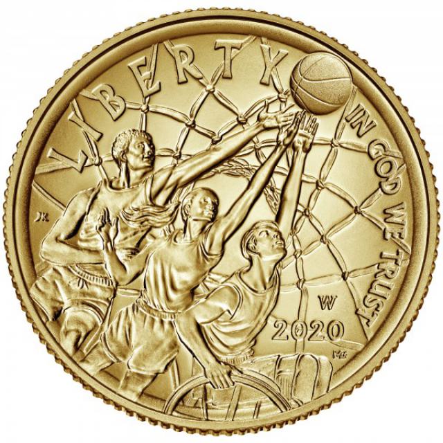 Монета Баскетбольний зал слави, 5 доларів 2020, США, США