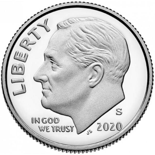 Монета Roosevelt Dime, 1 дайм 2020, США, США