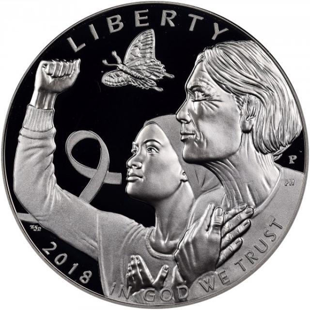 Монета Рак молочної залози, 1 долар 2018, США, США