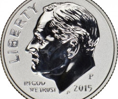 Монета Roosevelt Dime, 1 дайм 2015, США, США