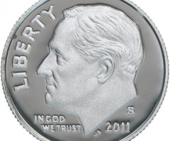 Монета Roosevelt Dime, 1 дайм 2011, США, США