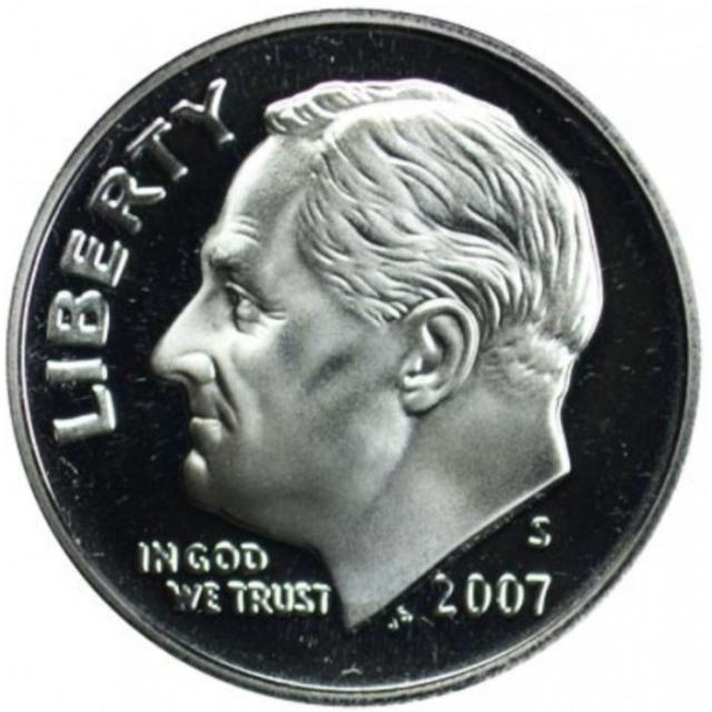 Монета Roosevelt Dime, 1 дайм 2007, США, США
