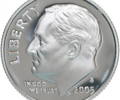 Монета Roosevelt Dime, 1 дайм 2005, США, США