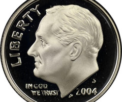 Монета Roosevelt Dime, 1 дайм 2004, США, США