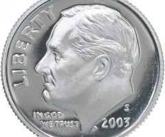 Монета Roosevelt Dime, 1 дайм 2003, США, США