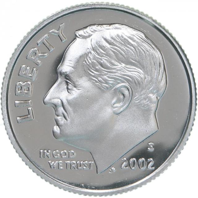 Монета Roosevelt Dime, 1 дайм 2002, США, США