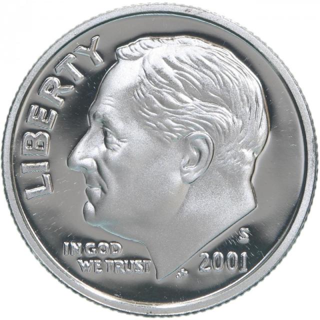 Монета Roosevelt Dime, 1 дайм 2001, США, США