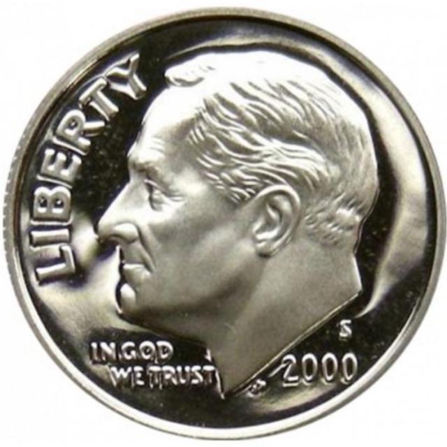 Монета Roosevelt Dime, 1 дайм 2000, США, США