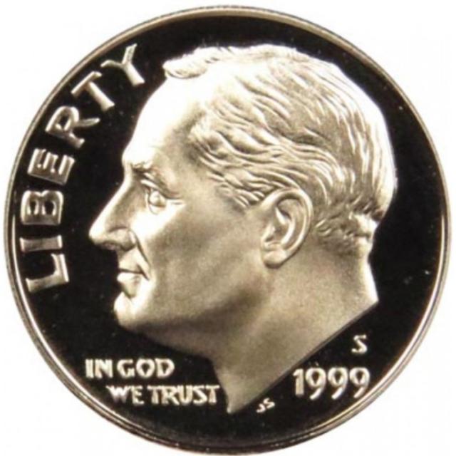 Монета Roosevelt Dime, 1 дайм 1999, США, США