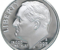 Монета Roosevelt Dime, 1 дайм 1998, США, США