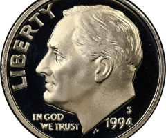 Монета Roosevelt Dime, 1 дайм 1994, США, США
