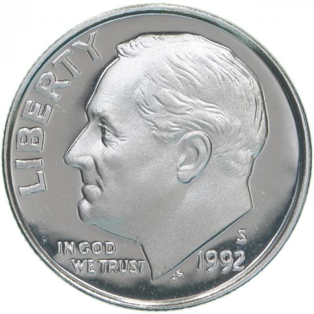 Монета Roosevelt Dime, 1 дайм 1992, США, США