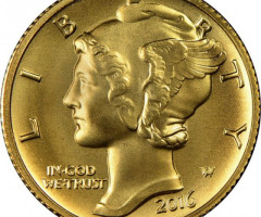Монета Mercury Dime, 1 дайм 2016, США, США