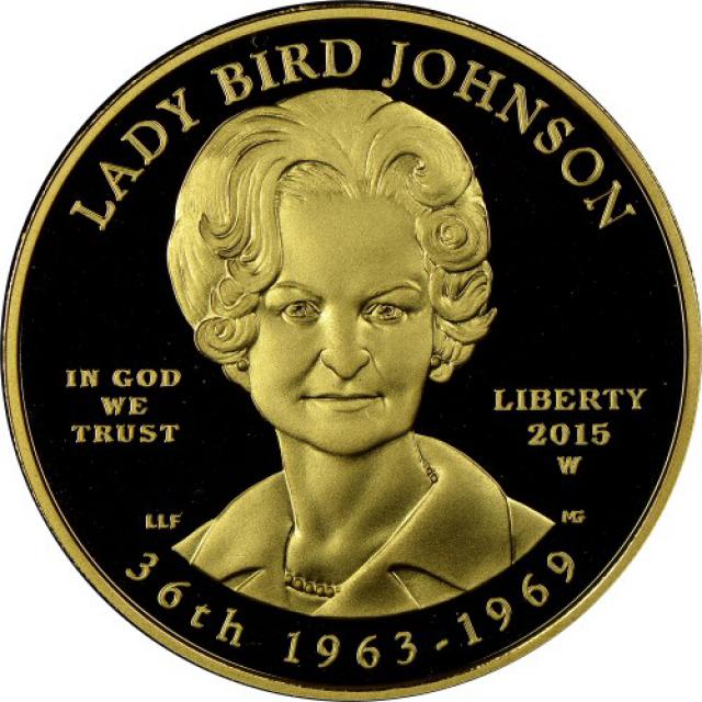 Монета Леді Берд Джонсон (1963-1969), 10 доларів 2015, США, Перші леді