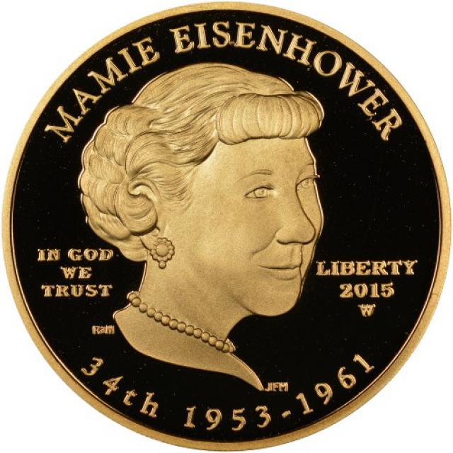 Монета Меймі Ейзенхауер (1953-1961), 10 доларів 2015, США, Перші леді