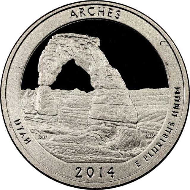 Монета Національний парк Арки, ¼ долара 2014, США, Прекрасна Америка Квотери