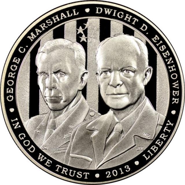 Монета Джордж Маршалл і Дуайт Ейзенхауер, 1 долар 2013, США, США