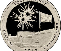 Монета Національний пам'ятник Форт Мак-Генрі, ¼ долара 2013, США, Прекрасна Америка Квотери