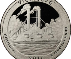Монета Національний парк Виксбург, ¼ долара 2011, США, Прекрасна Америка Квотери