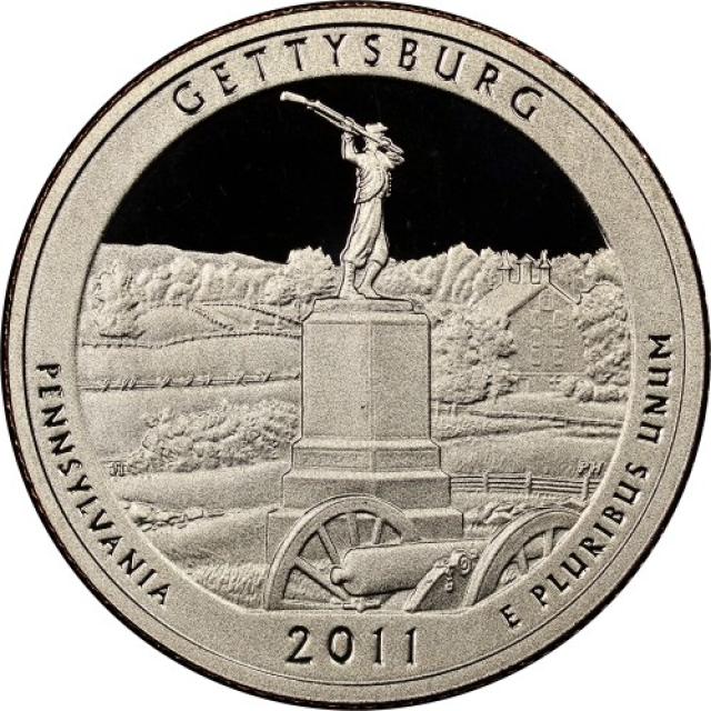 Монета Національний парк Геттисберг, ¼ долара 2011, США, Прекрасна Америка Квотери