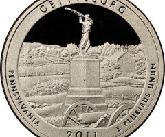 Монета Національний парк Геттисберг, ¼ долара 2011, США, Прекрасна Америка Квотери