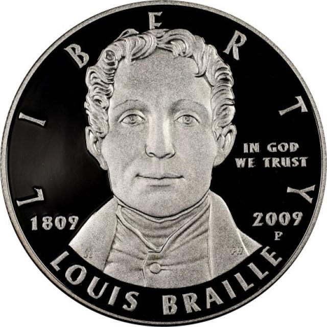 Монета Луї Брайль, 1 долар 2009, США, США