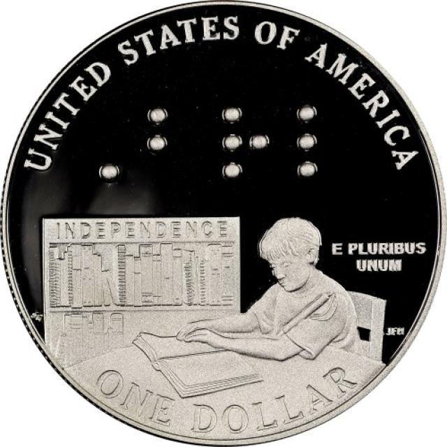 Монета Луї Брайль, 1 долар 2009, США, США