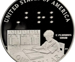 Монета Луї Брайль, 1 долар 2009, США, США