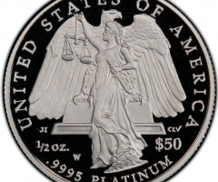 Монета Американський Платиновий орел, 50 доларів 2008, США, США