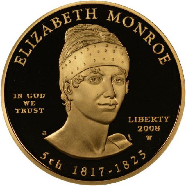 Монета Елізабет Монро (1817-1825), 10 доларів 2008, США, Перші леді