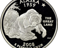 Монета Квотер штату Аляска, ¼ долара 2008, США, Квотери 50 штатів