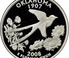 Монета Квотер штату Оклахома, ¼ долара 2008, США, Квотери 50 штатів
