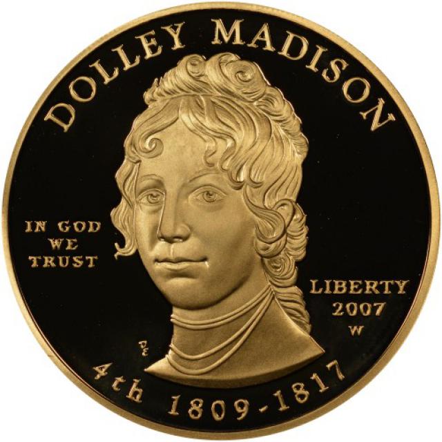 Монета Доллі Медісон (1809-1817), 10 доларів 2007, США, Перші леді