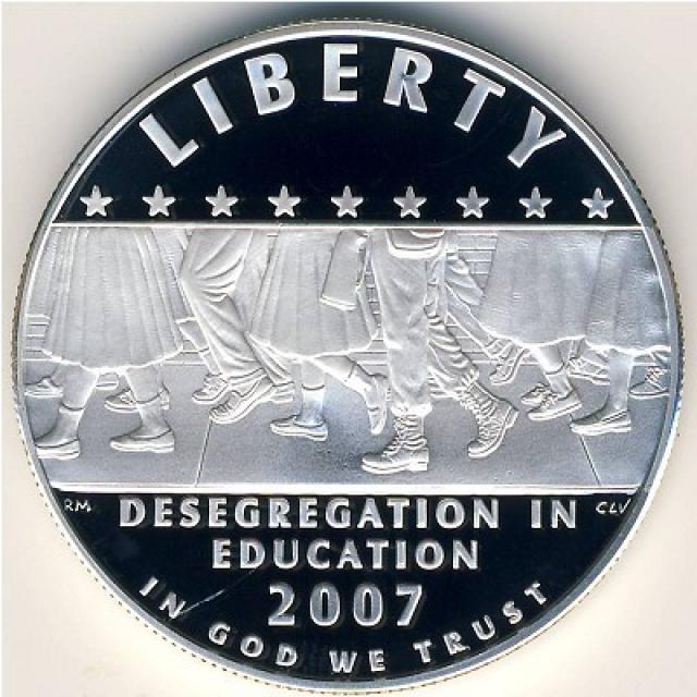 Монета Школа Літл-Рок, 1 долар 2007, США, Десегрегація в освіті