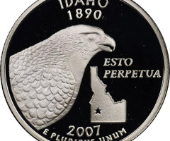 Монета Квотер штату Айдахо, ¼ долара 2007, США, Квотери 50 штатів