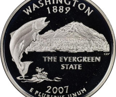 Монета Квотер штату Вашингтон, ¼ долара 2007, США, Квотери 50 штатів