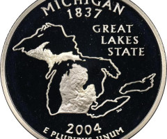Монета Квотер штату Мічіган, ¼ долара 2004, США, Квотери 50 штатів