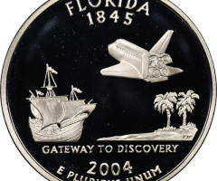 Монета Квотер штату Флорида, ¼ долара 2004, США, Квотери 50 штатів
