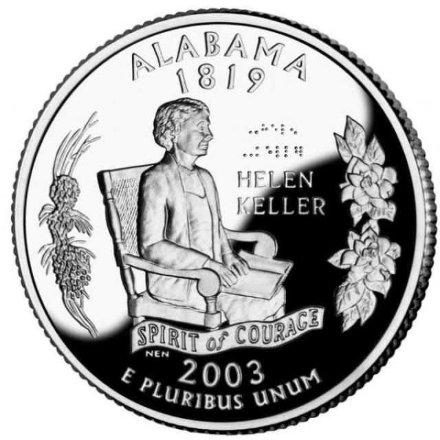 Монета Квотер штату Алабама, ¼ долара 2003, США, Квотери 50 штатів