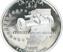Монета Квотер штату Індіана, ¼ долара 2002, США, Квотери 50 штатів