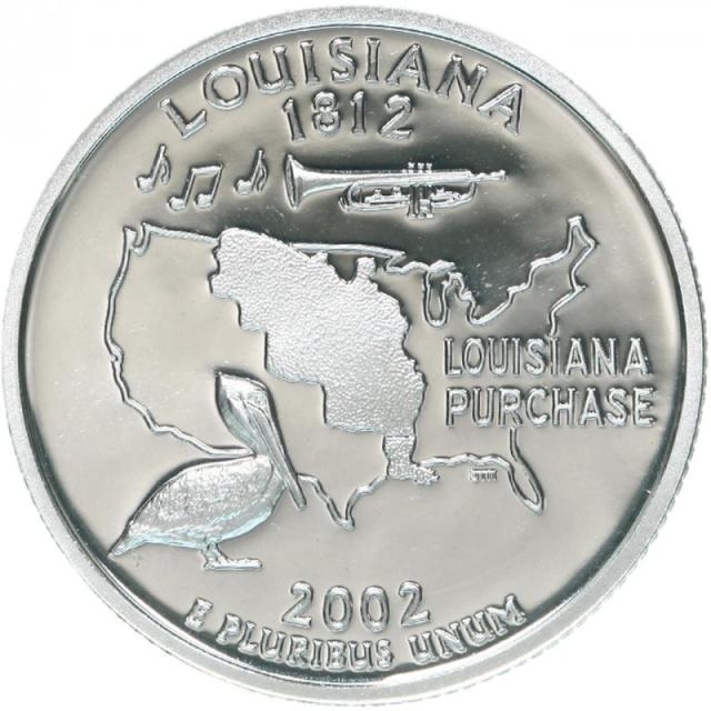 Монета Квотер штату Луїзіана, ¼ долара 2002, США, Квотери 50 штатів