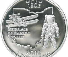 Монета Квотер штату Огайо, ¼ долара 2002, США, Квотери 50 штатів
