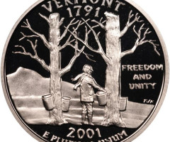 Монета Квотер штату Вермонт, ¼ долара 2001, США, Квотери 50 штатів