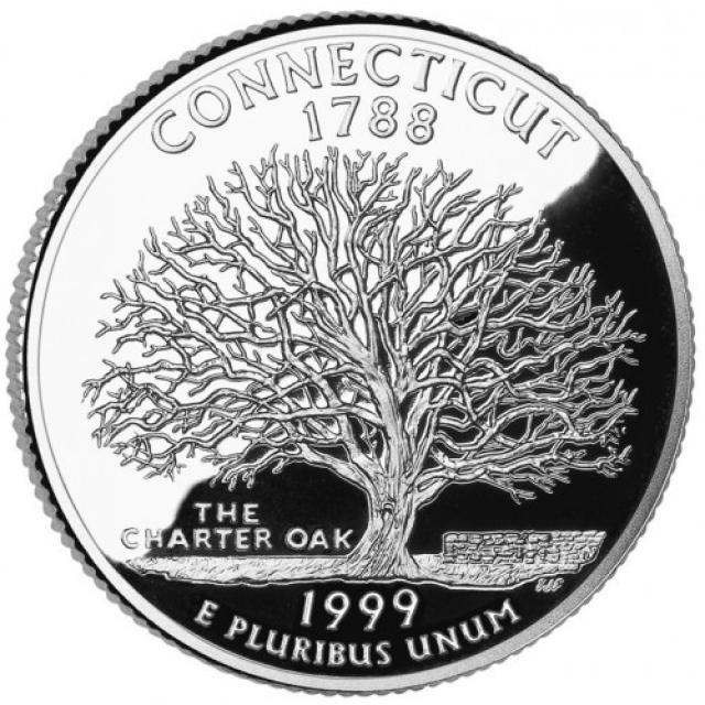 Монета Квотер штату Коннектикут, ¼ долара 1999, США, Квотери 50 штатів