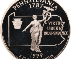 Монета Квотер штату Пенсільванія, ¼ долара 1999, США, Квотери 50 штатів