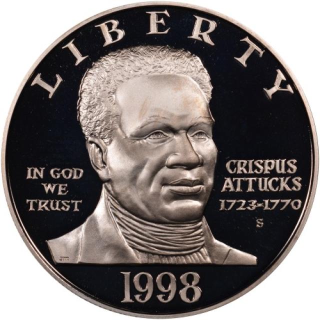 Монета Crispus Attucks, 1 долар 1998, США, США