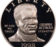 Монета Crispus Attucks, 1 долар 1998, США, США