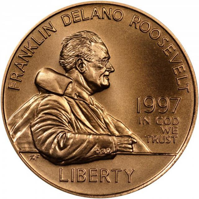 Монета Франклін Делано Рузвельт, 5 доларів 1997, США, США