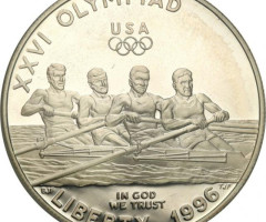 Монета Академічне веслування, 1 долар 1996, США, XXVI літні Олімпійські ігри, Атланта, 1996
